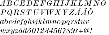 Monotype modern wide italic