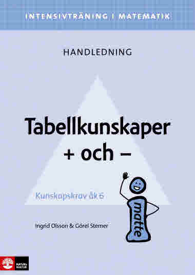 Intensivträning i matematik: Tabellkunskaper Handledning